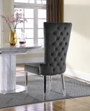 Serafina Velvet / Engineered Wood / Metal / Foam Contemporary Grey Velvet Dining Chair - 20.5" W x 26" D x 45" H