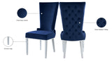 Serafina Velvet / Engineered Wood / Metal / Foam Contemporary Navy Velvet Dining Chair - 20.5" W x 26" D x 45" H