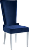 Serafina Velvet / Engineered Wood / Metal / Foam Contemporary Navy Velvet Dining Chair - 20.5" W x 26" D x 45" H