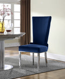 Serafina Velvet / Engineered Wood / Metal / Foam Contemporary Navy Velvet Dining Chair - 20.5" W x 26" D x 45" H