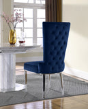 Serafina Velvet / Engineered Wood / Metal / Foam Contemporary Navy Velvet Dining Chair - 20.5" W x 26" D x 45" H