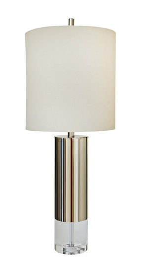 Bethel Polished Nickel Table Lamp in Metal & Crystal