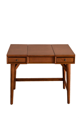 Alpine Furniture Flynn Bedroom Vanity, Acorn 966-19 Acorn Mahogany Solids & Okoume Veneer 36 x 22 x 30