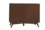 Alpine Furniture Flynn Accent Cabinet, Walnut 966WAL-14 Walnut Mahogany Solids & Veneer 40 x 19 x 32