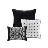 Madison Park Vienna Transitional 6 Piece Printed Cotton Quilt Set with Throw Pillows Black King/Cal MP13-7959