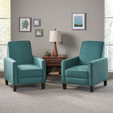 Darvis Contemporary Fabric Recliner, Dark Teal and Dark Brown Noble House