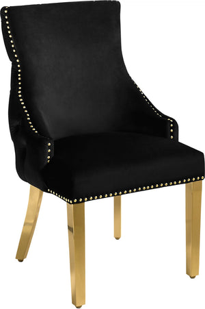 Tuft Velvet / Engineered Wood / Stainless Steel / Foam Contemporary Black Velvet Dining Chair - 24" W x 25.5" D x 37.5" H