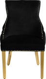 Tuft Velvet / Engineered Wood / Stainless Steel / Foam Contemporary Black Velvet Dining Chair - 24" W x 25.5" D x 37.5" H