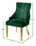 Tuft Velvet / Engineered Wood / Stainless Steel / Foam Contemporary Green Velvet Dining Chair - 24" W x 25.5" D x 37.5" H