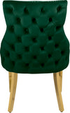 Tuft Velvet / Engineered Wood / Stainless Steel / Foam Contemporary Green Velvet Dining Chair - 24" W x 25.5" D x 37.5" H