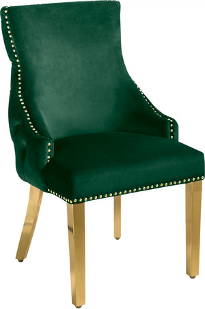Tuft Velvet / Engineered Wood / Stainless Steel / Foam Contemporary Green Velvet Dining Chair - 24" W x 25.5" D x 37.5" H