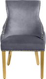 Tuft Velvet / Engineered Wood / Stainless Steel / Foam Contemporary Grey Velvet Dining Chair - 24" W x 25.5" D x 37.5" H