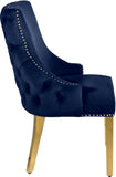Tuft Velvet / Engineered Wood / Stainless Steel / Foam Contemporary Navy Velvet Dining Chair - 24" W x 25.5" D x 37.5" H