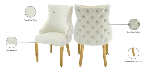 Tuft Faux Leather /Stainless Steel / Engineered Wood / Foam Contemporary White Faux Leather Dining Chair - 24" W x 25.5" D x 37.5" H