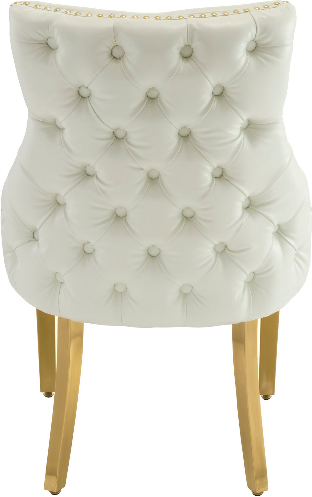 Tuft Faux Leather /Stainless Steel / Engineered Wood / Foam Contemporary White Faux Leather Dining Chair - 24" W x 25.5" D x 37.5" H