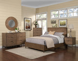 Alpine Furniture Brown Pearl Queen Platform Bed, Brown Bronze 1859-01Q Brown Bronze Mahogany Solids & Veneer 64 x 86.5 x 54