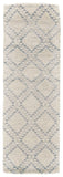Abytha Diamond Hand Knot Wool Rug, Ivory/Blue/Gray, 2ft-6in x 8ft, Runner