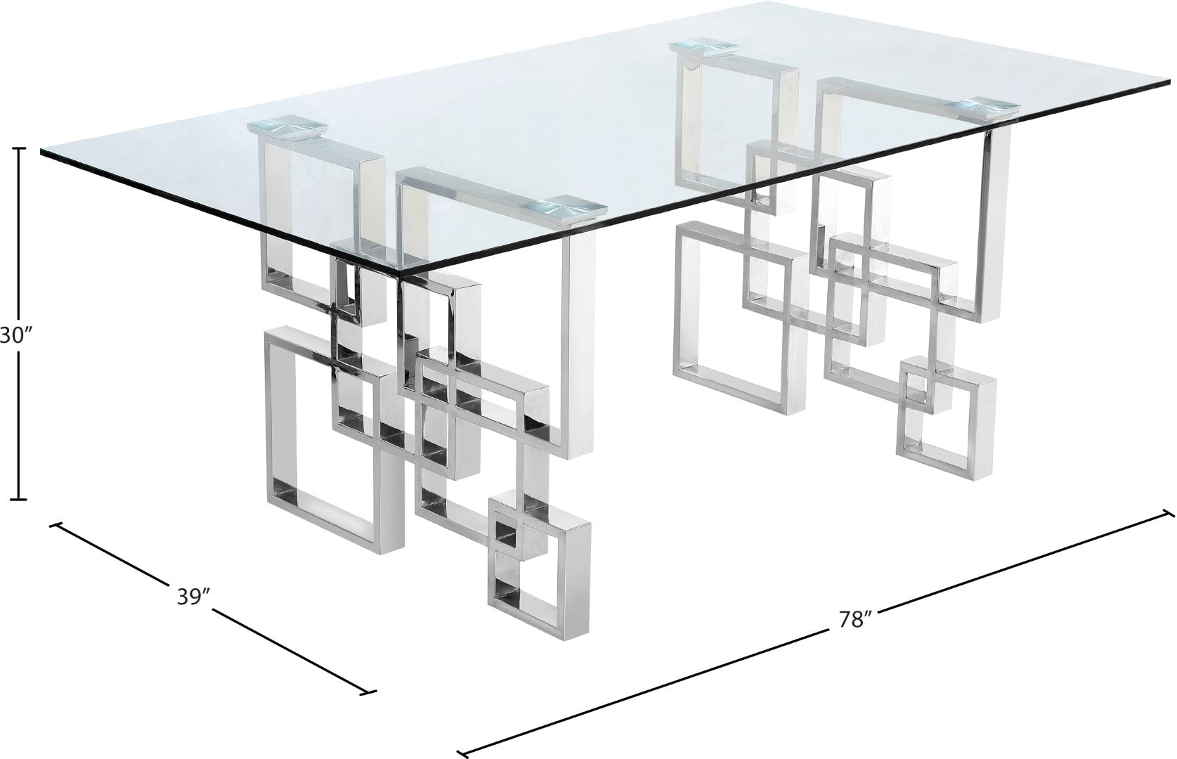 Alexis Modern Chrome Dining Table - Thumbnail 3
