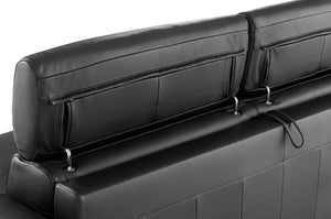 VIG Furniture Estro Salotti Sacha - Modern Black Leather Reversible Sectional Sofa Bed with Storage VGNTSACHA-BLK