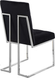 Alexis Velvet / Engineered Wood / Metal / Foam Contemporary Black Velvet Dining Chair - 18.5" W x 25" D x 36.5" H