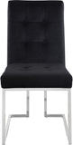Alexis Velvet / Engineered Wood / Metal / Foam Contemporary Black Velvet Dining Chair - 18.5" W x 25" D x 36.5" H