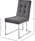 Alexis Velvet / Engineered Wood / Metal / Foam Contemporary Grey Velvet Dining Chair - 18.5" W x 25" D x 36.5" H
