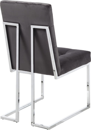 Alexis Velvet / Engineered Wood / Metal / Foam Contemporary Grey Velvet Dining Chair - 18.5" W x 25" D x 36.5" H