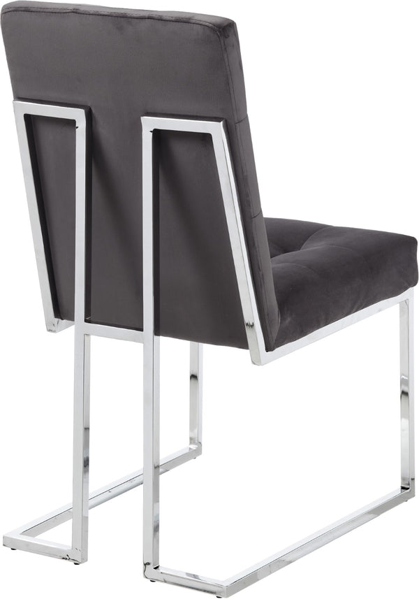 Alexis Velvet / Engineered Wood / Metal / Foam Contemporary Grey Velvet Dining Chair - 18.5" W x 25" D x 36.5" H