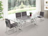 Alexis Velvet / Engineered Wood / Metal / Foam Contemporary Grey Velvet Dining Chair - 18.5" W x 25" D x 36.5" H