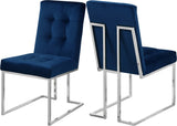 Alexis Velvet / Engineered Wood / Metal / Foam Contemporary Navy Velvet Dining Chair - 18.5" W x 25" D x 36.5" H