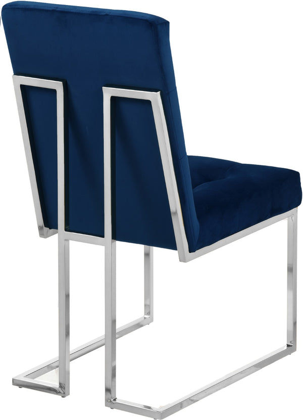 Alexis Velvet / Engineered Wood / Metal / Foam Contemporary Navy Velvet Dining Chair - 18.5" W x 25" D x 36.5" H