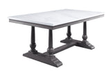 Yabeina Transitional Dining Table Wood, Marble, Composite Wood 73265-ACME