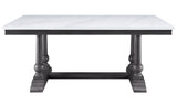 Yabeina Transitional Dining Table Wood, Marble, Composite Wood 73265-ACME