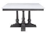 Yabeina Transitional Square Dining Table Wood, Marble, Composite Wood 73270-ACME