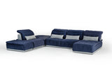 VIG Furniture David Ferrari Daiquiri Italian Modern Blue & Grey Modular Sectional Sofa VGFTDAIQUIRI-BLU
