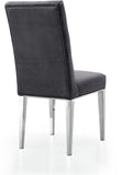 Juno Velvet / Engineered Wood / Stainless Steel / Foam Contemporary Grey Velvet Dining Chair - 19" W x 20.5" D x 42" H