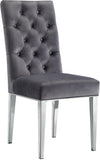 Juno Velvet / Engineered Wood / Stainless Steel / Foam Contemporary Grey Velvet Dining Chair - 19" W x 20.5" D x 42" H