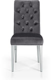 Juno Velvet / Engineered Wood / Stainless Steel / Foam Contemporary Grey Velvet Dining Chair - 19" W x 20.5" D x 42" H