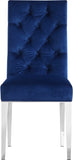 Juno Velvet / Engineered Wood / Stainless Steel / Foam Contemporary Navy Velvet Dining Chair - 19" W x 20.5" D x 42" H