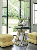 Ariana Riviera Stainless Dining Table With 48 Inch Glass Top