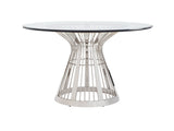 Ariana Riviera Stainless Dining Table With 54 Inch Glass Top