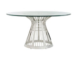 Ariana Riviera Stainless Dining Table With 60 Inch Glass Top