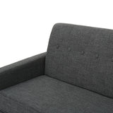 Sawyer Mid Century Modern Grey Fabric 3 Seater Sofa Noble House