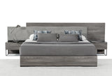 VIG Furniture Nova Domus Enzo Italian Modern Grey Oak & Fabric Bed w/ Nightstands VGACENZO-BED