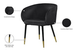 Louise Velvet / Engineered Wood / Metal / Foam Contemporary Black Velvet Dining Chair - 24" W x 23.5" D x 30" H