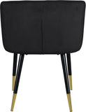 Louise Velvet / Engineered Wood / Metal / Foam Contemporary Black Velvet Dining Chair - 24" W x 23.5" D x 30" H