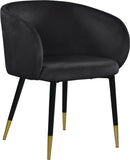 Louise Velvet / Engineered Wood / Metal / Foam Contemporary Black Velvet Dining Chair - 24" W x 23.5" D x 30" H