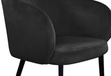 Louise Velvet / Engineered Wood / Metal / Foam Contemporary Black Velvet Dining Chair - 24" W x 23.5" D x 30" H