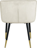 Louise Velvet / Engineered Wood / Metal / Foam Contemporary Cream Velvet Dining Chair - 24" W x 23.5" D x 30" H