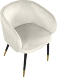 Louise Velvet / Engineered Wood / Metal / Foam Contemporary Cream Velvet Dining Chair - 24" W x 23.5" D x 30" H